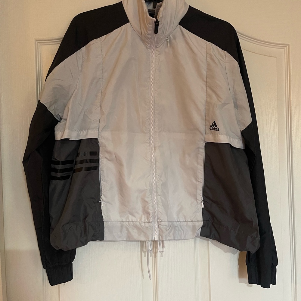 Adidas Black and Gray Windbreaker Jacket